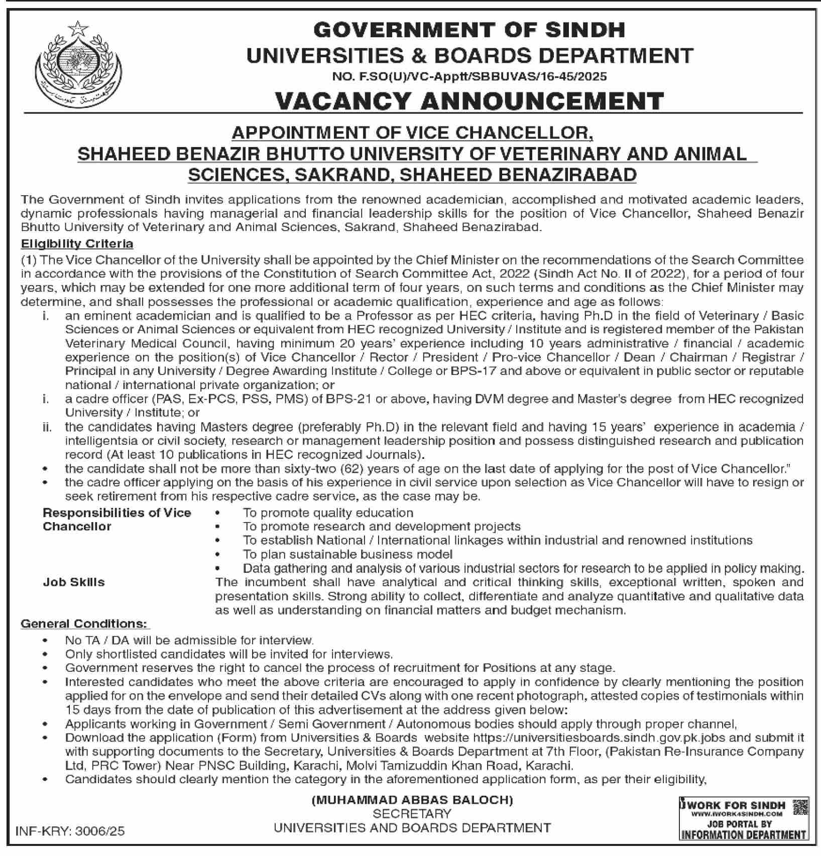 Universities & Boards Department Behazirabad Jobs